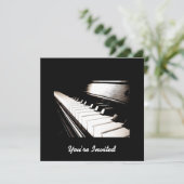 Piano Toetsen Uitnodigingen (Staand voorkant)