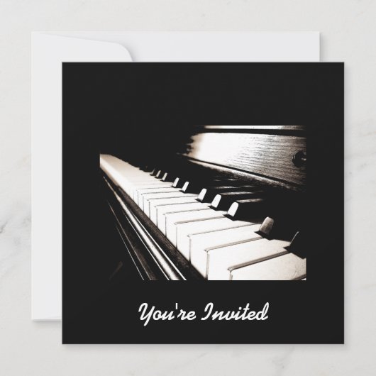 Piano Toetsen Uitnodigingen (Voorkant)