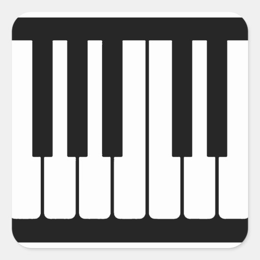 Piano toetsen zwart-wit patroon vierkante sticker (Voorkant)