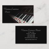 Piano-toetsen zwarte elegant visitekaartje (Voorkant / Achterkant)