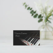 Piano-toetsen zwarte elegant visitekaartje (Staand voorkant)