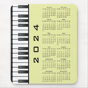 Piano Toetsenbord 2024 Kalender Mousepad Muismat