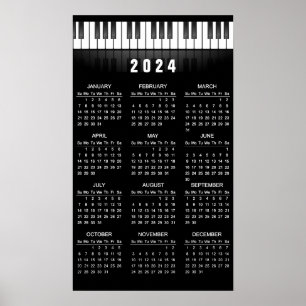 Piano Toetsenbord 2024 Muurkalender Poster