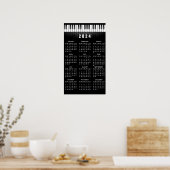 Piano Toetsenbord 2024 Muurkalender Poster (Keuken)