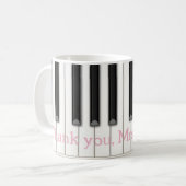 Piano Toetsenbord Aangepaste naam of Bericht in 4  Koffiemok (Voorkant links)