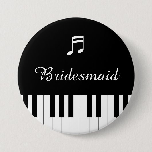 Piano Toetsenbord Bruiloft Button Bruidsmeisje (Voorkant)