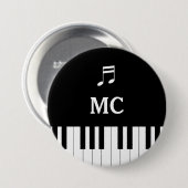 Piano Toetsenbord Bruiloft Pin MC Ronde Button 7,6 Cm (Voorkant /achterkant)