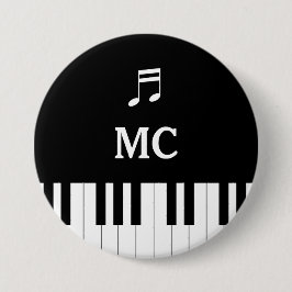 Piano Toetsenbord Bruiloft Pin MC Ronde Button 7,6 Cm