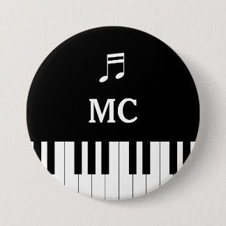 Piano Toetsenbord Bruiloft Pin MC Ronde Button 7,6 Cm