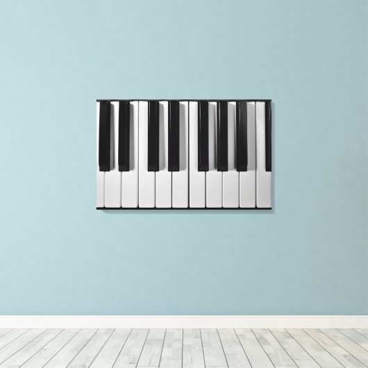 Piano Toetsenbord Custom Uitgerekt Canvas Print (Insitu (Houten vloer))