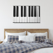 Piano Toetsenbord Custom Uitgerekt Canvas Print (Insitu (Slaapkamer))