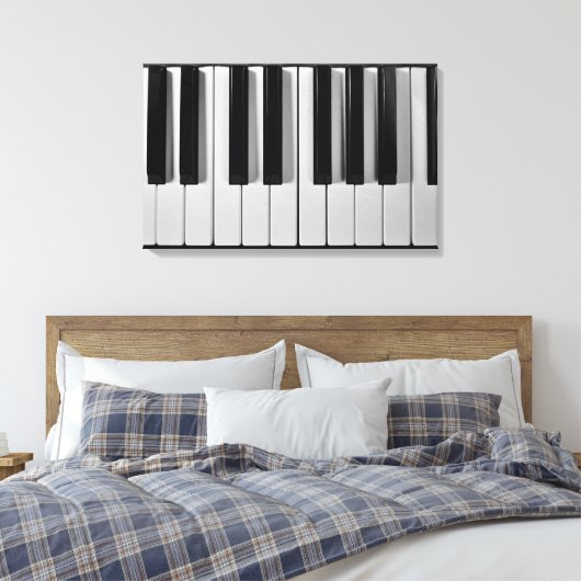 Piano Toetsenbord Custom Uitgerekt Canvas Print (Insitu (Slaapkamer))