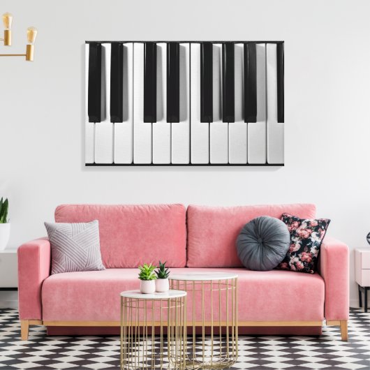 Piano Toetsenbord Custom Uitgerekt Canvas Print (Insitu (Woonkamer))
