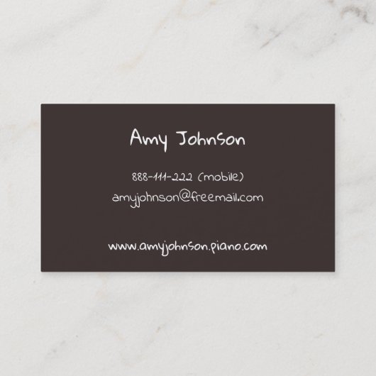 Piano-toetsenbord Doodle Music-Visitekaartjes voor Visitekaartje (Achterkant)