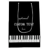 Piano-toetsenbord en aanpasbare tekst zwart-wit medium cadeauzakje (Achterkant)