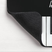 Piano-toetsenbord en aanpasbare tekst zwart-wit muismat (Hoek)