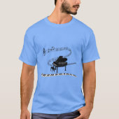 Piano, toetsenbord en muzieknoten t-shirt (Voorkant)