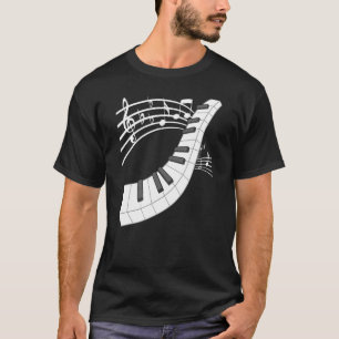 Piano-toetsenbord en notities muziekinstrument t-shirt