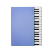 Piano-toetsenbord Fun Blue 8,5x11-muziek Notitieblok (Linkerzijde)