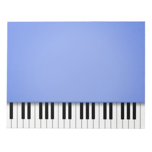 Piano-toetsenbord Fun Blue 8,5x11-muziek Notitieblok (Voorkant)