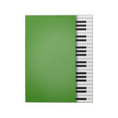Piano-toetsenbord Fun Green 8,5x11-muziek Notitieblok (Linkerzijde)