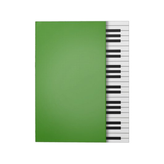 Piano-toetsenbord Fun Green 8,5x11-muziek Notitieblok (Linkerzijde)