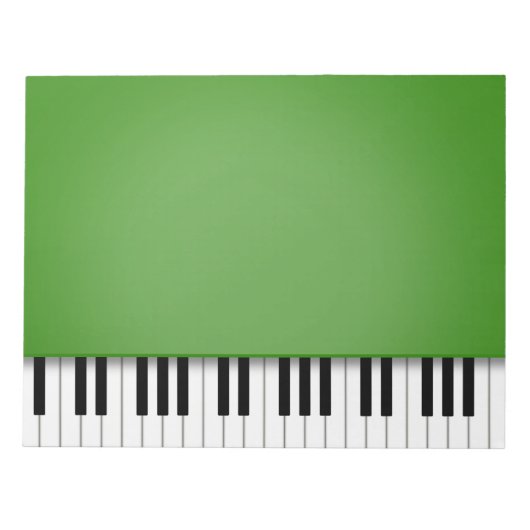 Piano-toetsenbord Fun Green 8,5x11-muziek Notitieblok (Voorkant)
