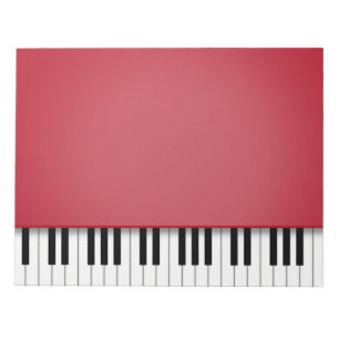 Piano-toetsenbord Fun Red 8,5x11-muziek Notitieblok