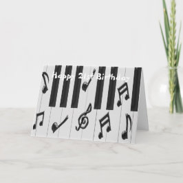 Piano toetsenbord gepersonaliseerd 21e verjaardag kaart