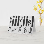 Piano toetsenbord gepersonaliseerd 21e verjaardag kaart (Gele Bloem)