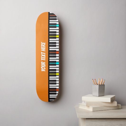 Piano Toetsenbord Gepersonaliseerde muzikant Persoonlijk Skateboard (Muurkunst)
