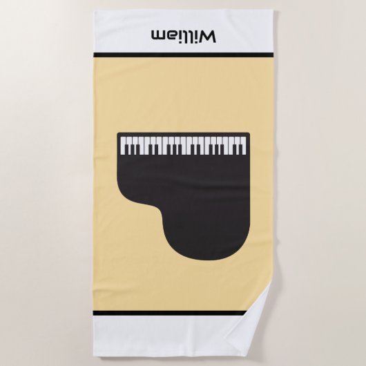 Piano Toetsenbord Gepersonaliseerde muzikant Strandlaken (Voorkant)