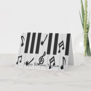 Piano Toetsenbord Gepersonaliseerde neef Verjaarda Kaart