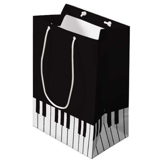 Piano-toetsenbord met cadeau medium cadeauzakje (Voorkant Gekanteld)