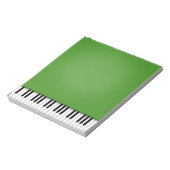 Piano-toetsenbord met groene 5,5x6-muziek notitieblok (Linkerzijde)