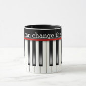 Piano toetsenbord met muziek citaat mok (Midden)