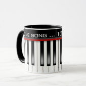 Piano toetsenbord met muziek citaat mok (Voorkant links)