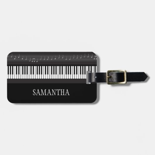 Piano-toetsenbord Musical Notes Bagagelabel (Voorkant horizontaal)