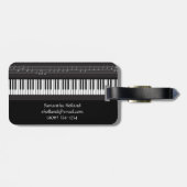 Piano-toetsenbord Musical Notes Bagagelabel (Achterkant horizontaal)