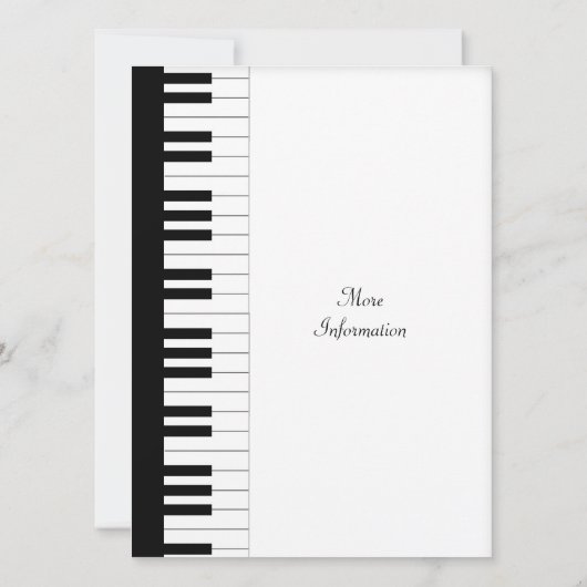 Piano Toetsenbord Muziek Bruiloft Opslaan De Datum Save The Date (Achterkant)