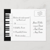Piano Toetsenbord Muziek Bruiloft RSVP Briefkaart (Achterkant)