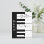 Piano Toetsenbord Muziek Bruiloft RSVP Briefkaart (Staand voorkant)
