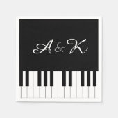 Piano Toetsenbord Muziek Bruiloft Set 50 Papieren Servetten (Voorkant)