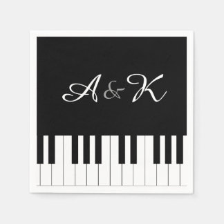 Piano Toetsenbord Muziek Bruiloft Set 50 Papieren  Servetten