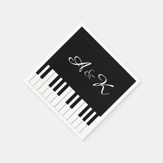 Piano Toetsenbord Muziek Bruiloft Set 50 Papieren Servetten (Hoek)
