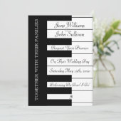 Piano Toetsenbord Muziek Bruiloft uitnodiging (Staand voorkant)