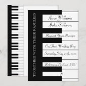 Piano Toetsenbord Muziek Bruiloft uitnodiging (Voorkant / Achterkant)