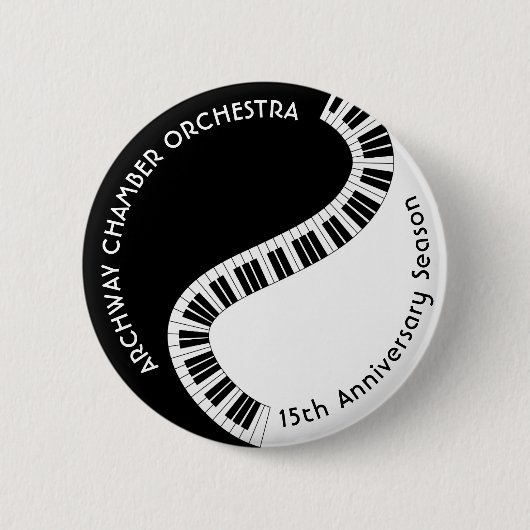 Piano Toetsenbord Muziek Leraar School Orkest Ronde Button 5,7 Cm (Voorkant)