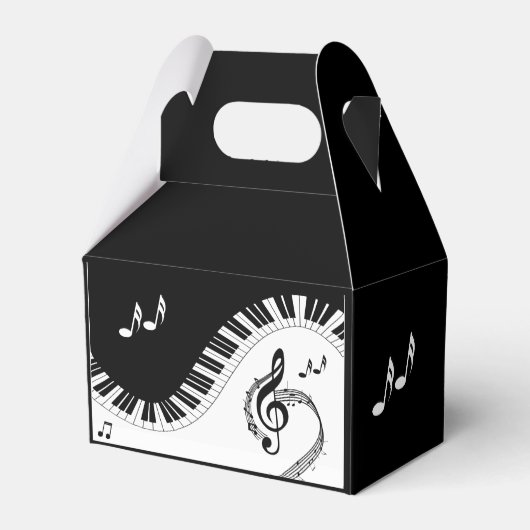 Piano Toetsenbord Muziek Ontwerp twee tekstgebiede Bedankdoosjes (Achterkant)