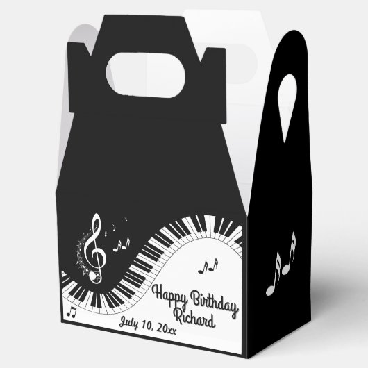 Piano Toetsenbord Muziek Ontwerp twee tekstgebiede Bedankdoosjes (Geopend)